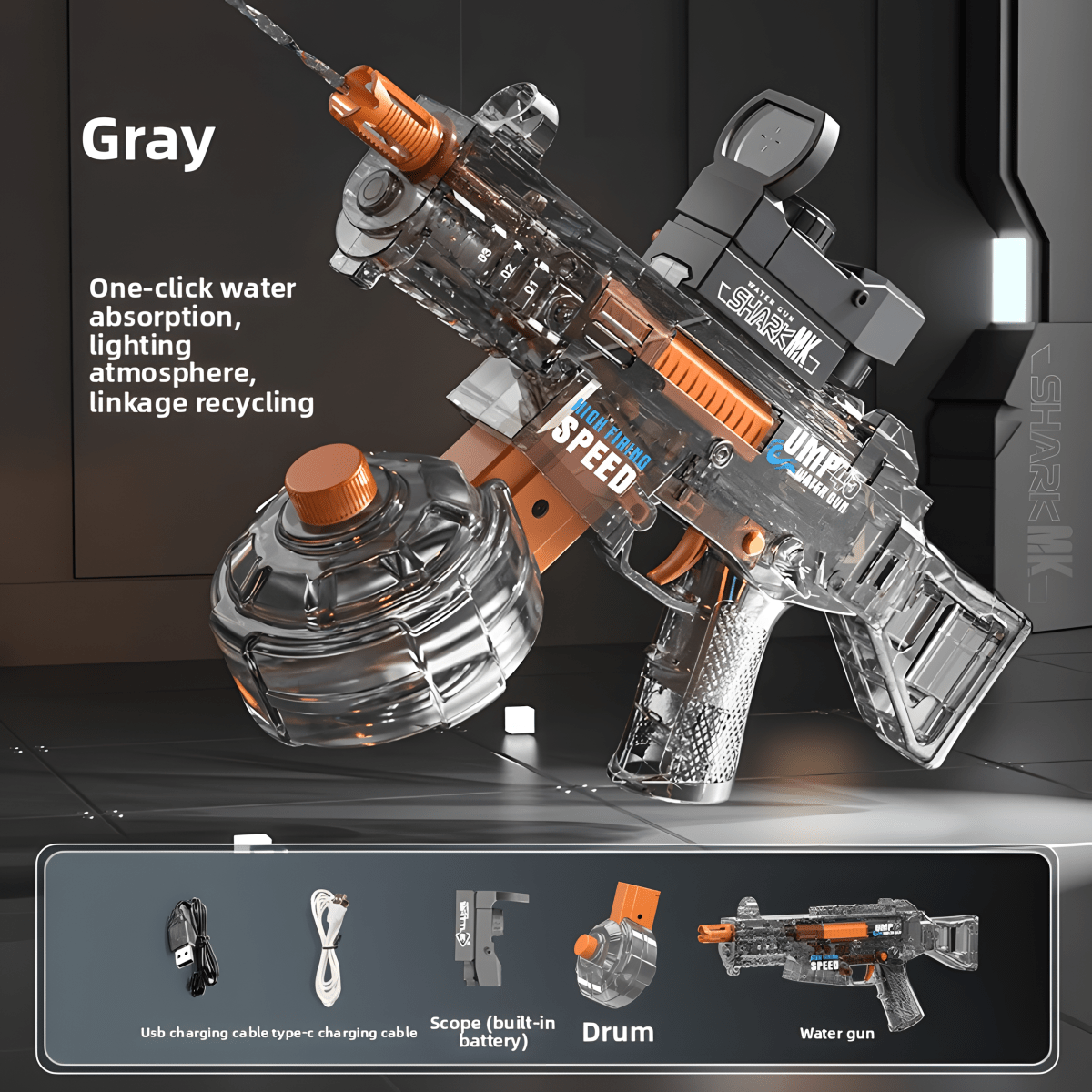 High-Capacity Electric WaterGun 2025 with Nightlight Mode
