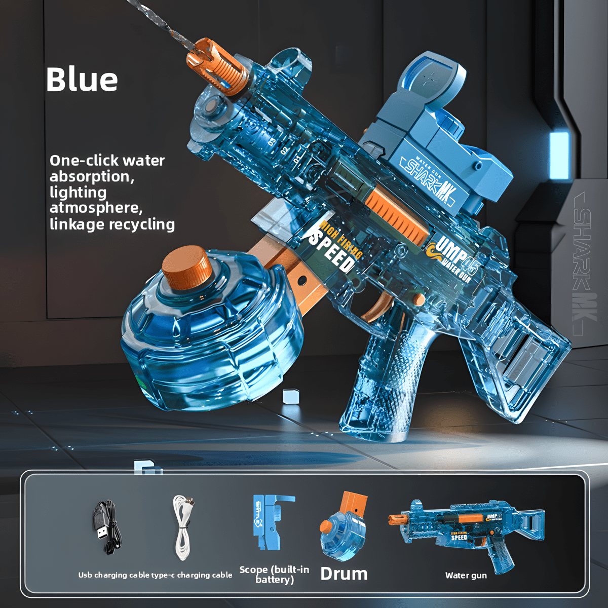High-Capacity Electric WaterGun 2025 with Nightlight Mode